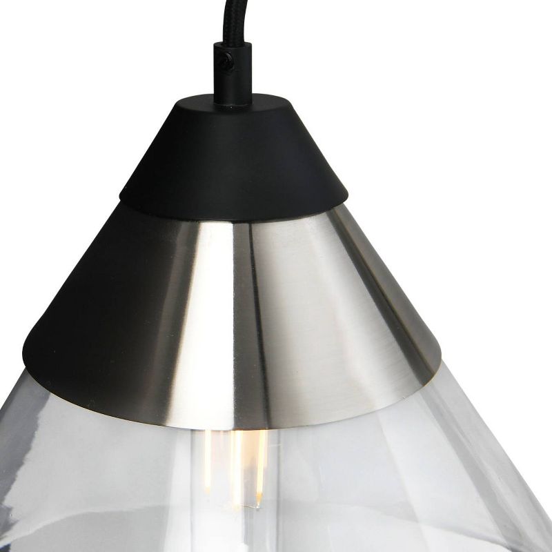 Robert Stevenson Lighting Theo Metal and Conical Glass Ceiling Light Matte Black and Brushed Nickel, 5 of 10