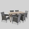 Bennett 7pc Acacia Wood and Wicker Dining Set - Christopher Knight Home - 2 of 4