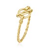RS Pure by Ross-Simons 14kt Yellow Gold Twisted Rope Toggle Ring - 3 of 4