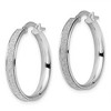 Black Bow Jewelry 3.75mm Glitter Infused 14k White Gold Round Hoops, 25mm (1 Inch) - 2 of 4