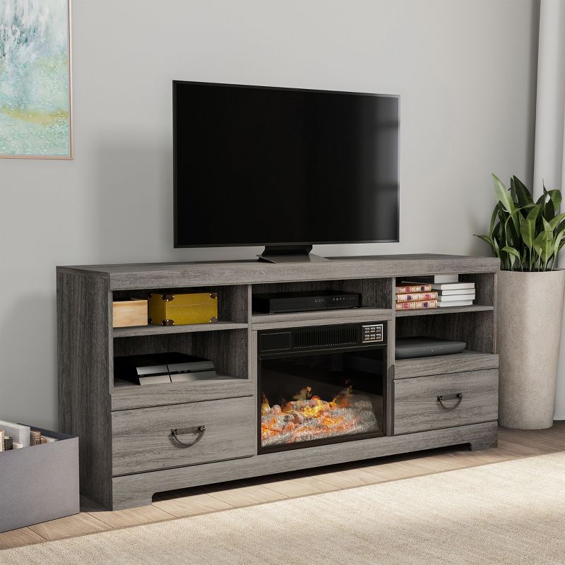Hastings Home 1500W Electric Fireplace TV Console Stand With Remote Control - Fits TVs Up To 65", 4 of 7