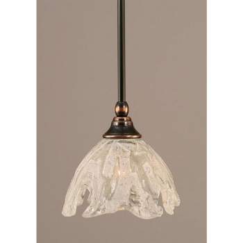 Toltec Lighting Any 1 - Light Pendant in  Black Copper with 7" Italian Ice Shade