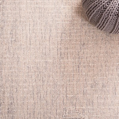 Ivory Abstract Handmade Round Wool Tufted Rug, 6' x 9'