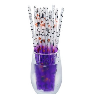 Kitcheniva Halloween Color-Changing Reusable Straws – Durable Plastic for Cold Drinks & Bar Use 12 Pcs - 1 of 4