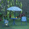 Outsunny Kids Folding Picnic Table and Chair Set Shark Pattern Outdoor Garden Patio Backyard with Removable & Height Adjustable Sun Umbrella - 3 of 4