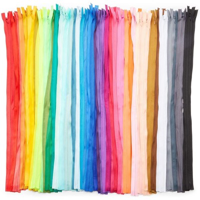Bright Creations 100 Pieces #3 Nylon Coil Zipper for Sewing Repair Kit Replacement, 21.5 inch, 50 Colors