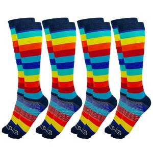Bison Life Over The Calf Graduated Compression Socks for Women, Anti-Fatigue - 4 Pairs - 1 of 4