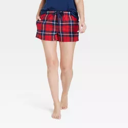 Women's Perfectly Cozy Flannel Pajama Shorts - Stars Above™ Red/Blue XXL