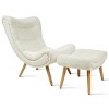 Planet 37.5" High Back High-End Velvet and Ultra-Soft Cushioning Upholstered Chaise Lounge Chaise and Ottoman Foot Rest Set-Maison Boucle - 4 of 4
