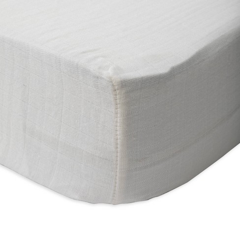 White muslin crib clearance sheet