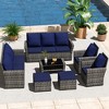 Bigget Steel 7pc Outdoor Furniture Seating Conversation Set with 9 Patio Seater - 2 of 4