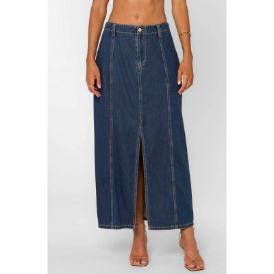 Women's NIKKIE LONG DENIM SKIRT - Velvet Heart