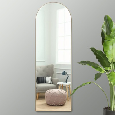 Slim Mirror,Decorative  Mirror With Rubber Frame,Long Narrow Mirrors For Wall,Elongated Oval Frame-The Pop Home
