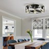 Mayeerty Flush Mount Ceiling Fans with Lights and Remote Control green Caged Low Profile Ceiling Fan Modern Metal Ceiling fanfor - 3 of 4
