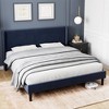 Whizmax Queen/Full Size Bed Frame with Wingback, Velvet Platform Bed with Upholstered Headboard, Solid Wood Slats Support, No Box Spring Needed - 3 of 4
