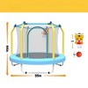 DSVIMOY Trampoline, 55-inch Kids Trampoline with Basketball Hoop, Round Bouncer for Indoor Outdoor, Blue, 55"*55"*44" - 2 of 4