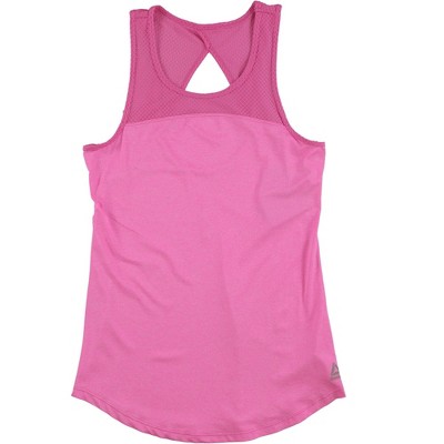 Reebok Womens Tempo Singlet Tank Top, Pink, Medium