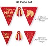 Big Dot of Happiness Lunar New Year - DIY 2026 Year of the Horse Party Pennant Garland Decoration - Triangle Banner - 30 Pieces - 4 of 4