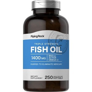 Piping Rock Triple Strength Omega-3 Fish Oil | 1400 mg | 250 Softgels - 1 of 1