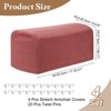 Unique Bargains Anti-Slip Stretch Couch Armrest Slipcovers 4 Pcs - 2 of 4