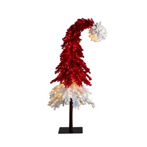 Nearly Natural 9-ft Holiday Red Santa’s Hat Christmas Tree with 500 LED Lights and 1272 Bendable Branches - 1 of 4