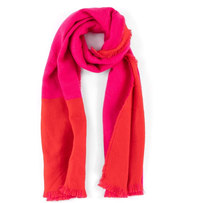 Shiraleah Pink and Red Color Block Lana Scarf, 1 of 4
