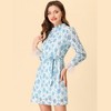 Allegra K Women's Elegant Ruffle Crew Neck Formal Elegant Mini Floral Lace Dress - 4 of 4