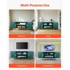 VEVOR TV Stand for TVs up to 75 inch, Modern Entertainment Center with Glass Doors and Gold Legs, TV Cabinet Storage with Adjustable Shelves, Green - 4 of 4