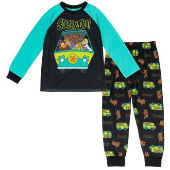 Scooby-doo Big Boys Pajama Shirt & Pajama Pants Black / Blue 10-12