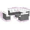 vidaXL Patio Sofa Set with Cushions Outdoor Furniture 12 Piece Poly Rattan - Black and Cream - 3 of 4