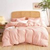 Light Pink Striped Cotton Duvet Cover Set, Queen, 3 Pieces - 3 of 4