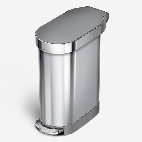 Simplehuman 45l Slim Step Trash Can Brushed Stainless Steel With