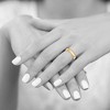 Black Bow Jewelry 4mm 14K White or Yellow Gold Beveled Edge Comfort Fit Band - 4 of 4