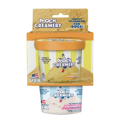 POOCH CREAMERY Peanut Butter Flavor Ice Cream Mix Dog Treat, 5.25-oz cup 