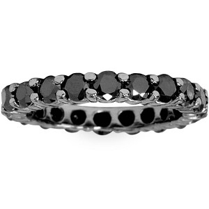Pompeii3 2 CT Black Diamond Eternity Ring 10K Black Gold - 1 of 4