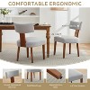 Set of 2 Upholstered Dining Chair Modern Armless Dining Chairs with Curved Backrest & Solid Wooden Legs, Beige/Gray/Black/Ivory -ModernLuxe - 3 of 4