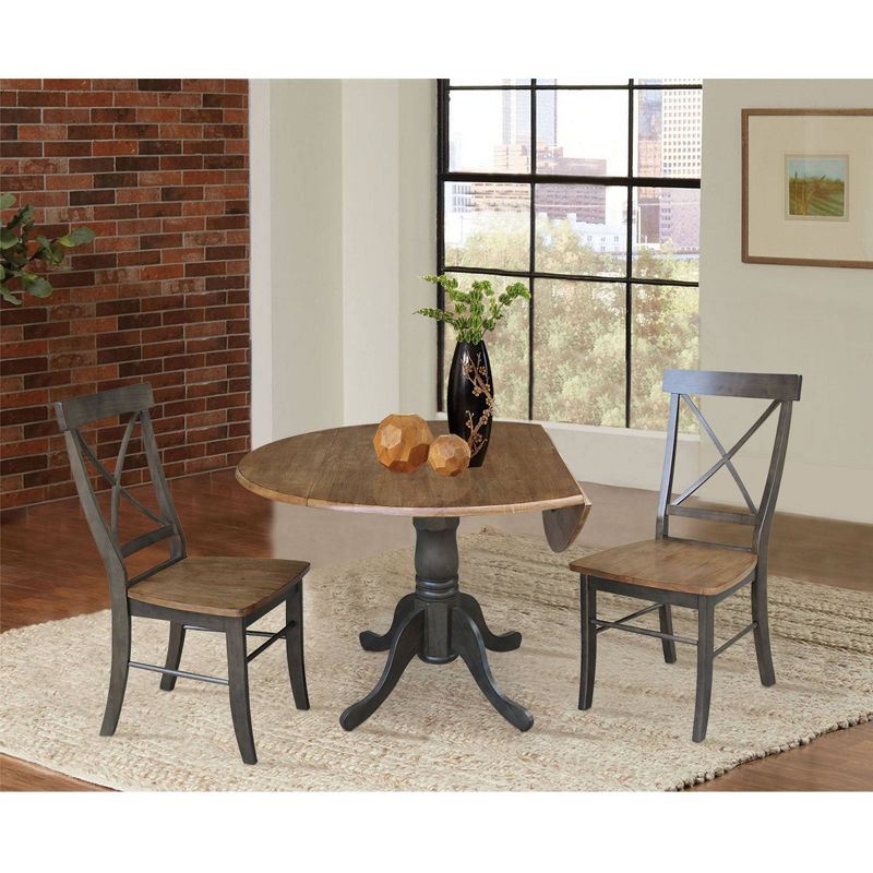 42" Mase Dual Drop Leaf Table with 2 X Back Chairs - International Concepts, 5 of 12