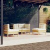 vidaXL Garden Lounge Set Cream Solid pinewood, fabric (100% polyester) - 2 of 4