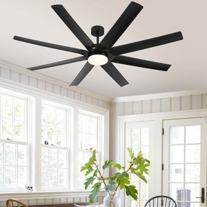 Wanze of Ocean 72 in. Modern Indoor Remote Wall Control Ceiling Fan with 3-Color LED Light and 3-Size Downrods - 1 of 4