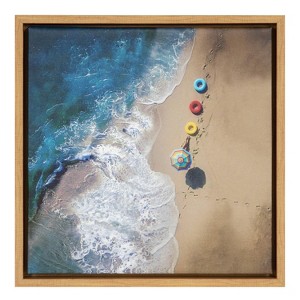 16" x 16" hi summer (Beach) Framed Canvas Wall Art - Amanti Art: Modern Style, Polystyrene Frame, Ocean Photography - 1 of 4