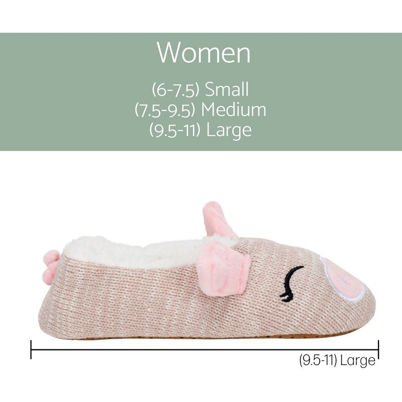 Pink Pig Womens Animal Cozy Indoor Plush Lined Non Slip Fuzzy Soft Slipper - Large, 4 of 7