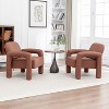 SEYNAR Modern PU Leather Accent Chair with Tubular Multifunctional Legs for Living Room Set of 2 - 3 of 4