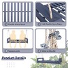 Twin Size Wood Hanging Porch Swing With Ropes,Patio Acacia Wood Swing,Outdoor Furniture - Maison Boucle - 4 of 4