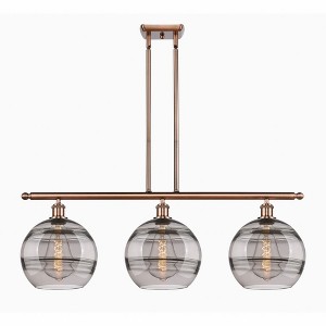 Rochester - 3 Light Stem Hung Island In Industrial Style-12.13 Inches Tall and 36.5 Inches Wide - 1 of 1