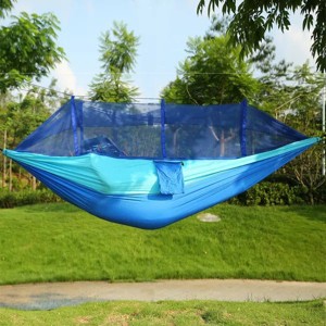 Racxily Camping Hammock, Portable Double Hammock with Net,600lbs Load 2 Persons Hammock w/Mosquito Net Outdoor Hiking, w/ Strap Hook Carry Bag - 1 of 4