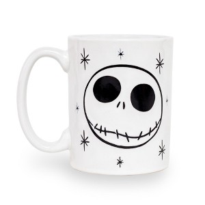Silver Buffalo Disney The Nightmare Before Christmas Jack Skellington Face Ceramic Mug - 1 of 4