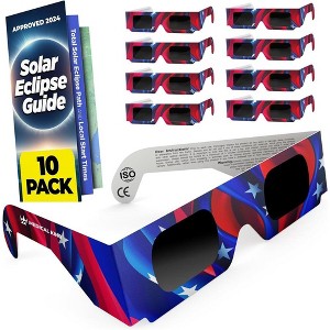 Solar Eclipse Glasses 10 pack - 2024 CE and ISO Certified 2024 American Design Safe Shades for Direct Sun Viewing - MedicalKingUsa - 1 of 4