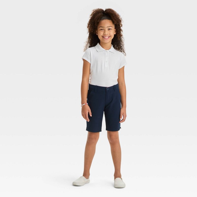  Girls' Quick Dry Performance Fighter Pilot Shorts - Cat & Jack™ Navy Blue, 4 of 5