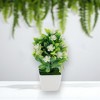 Unique Bargains Artificial Plants 17-Bud Square Pot Plum Blossom Arrangement Plastic 2.95"x2.95"x8.27" 1 Pcs - 2 of 4