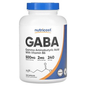 Nutricost GABA With Vitamin B6, 500 mg, 240 Capsules - 1 of 2